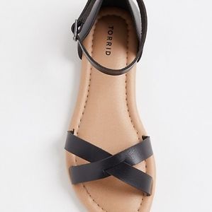 Torrid black feaux leather sandals